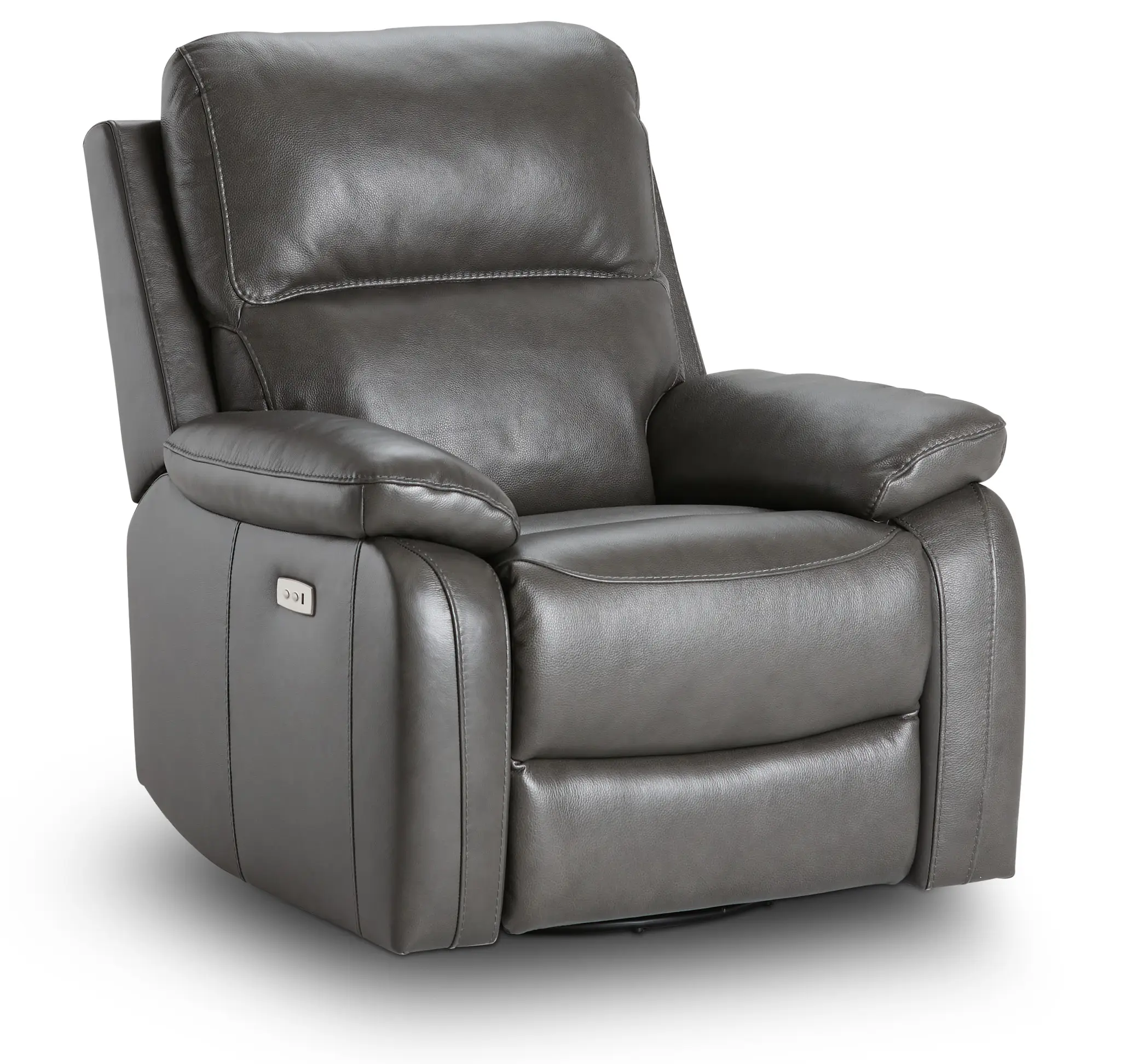 Mason Dark Gray Leather Power Swivel Glider Recliner Mason Dark Gray Leather Power Swivel Glider Recliner