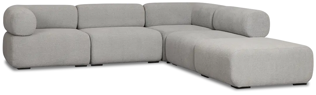 Celeste Light Gray Fabric 5-piece Right Facing Bumper Sectional Celeste Light Gray Fabric 5-piece Right Facing Bumper Sectional