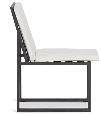 Linear Dark Gray White Aluminum Cushioned Chair