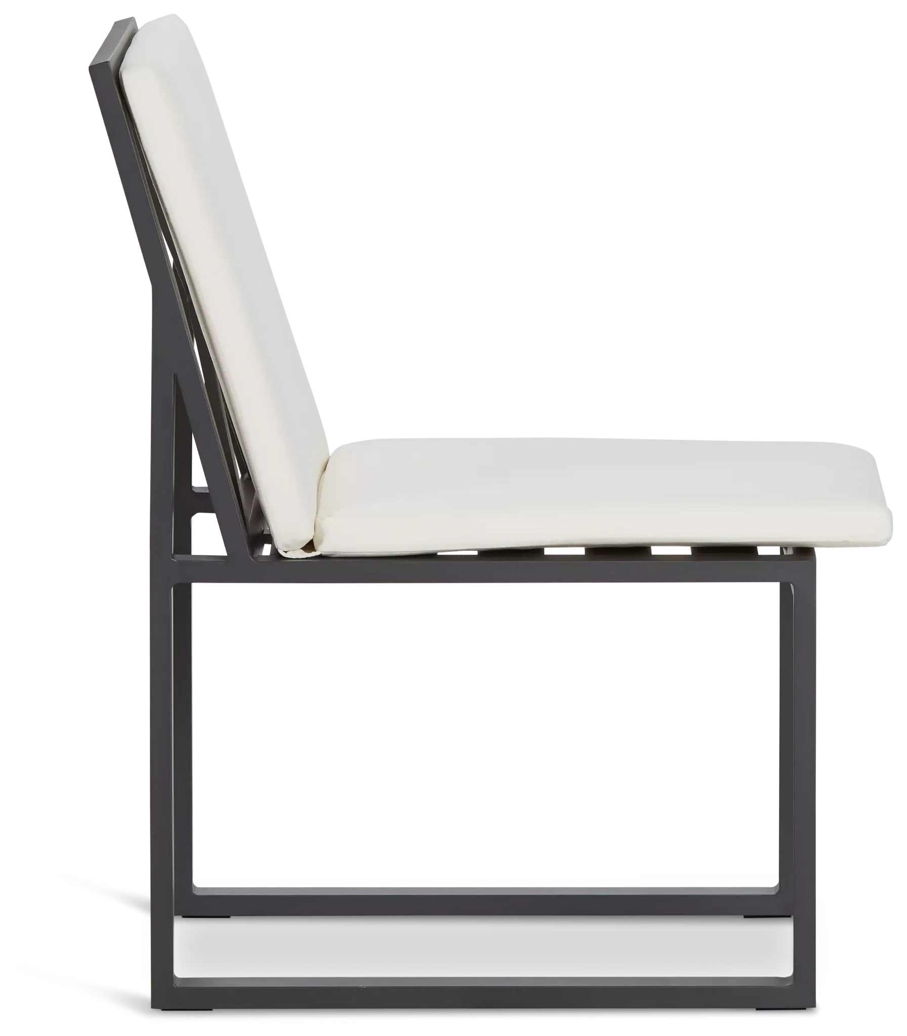 Linear Dark Gray White Aluminum Cushioned Chair