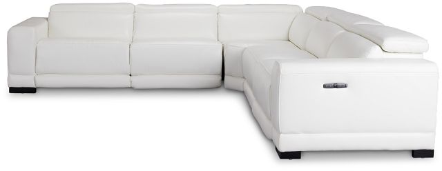 Lombardy White Micro Small Two-arm Power Reclining Sectional