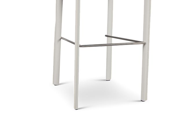 Lugo White 30" Upholstered Barstool