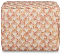 Shell Orange Fabric Accent Pouf