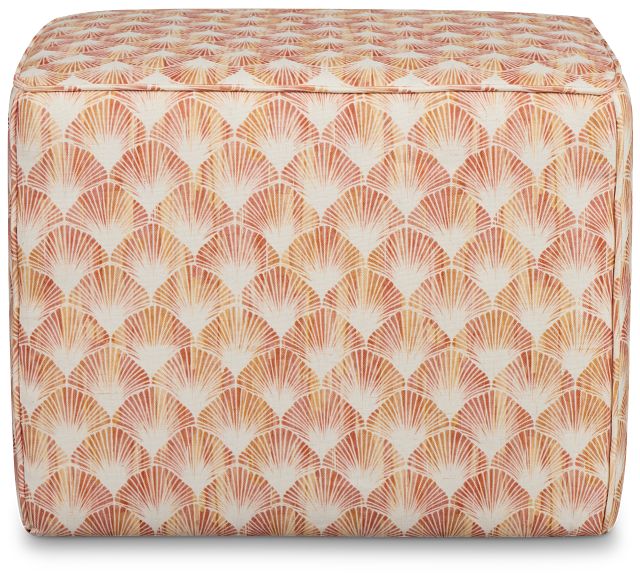 Shell Orange Fabric Accent Pouf