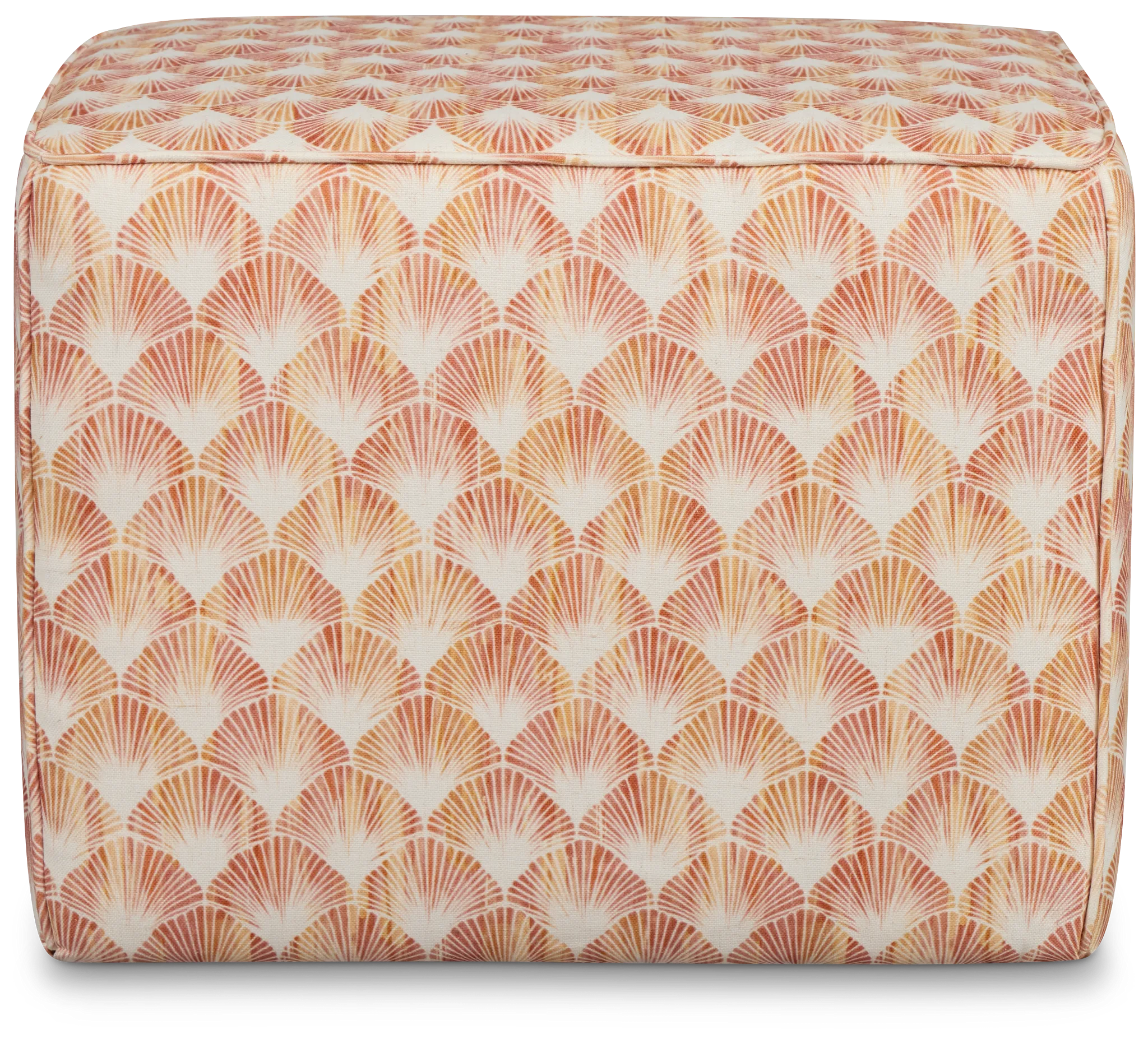 Shell Orange Fabric Accent Pouf