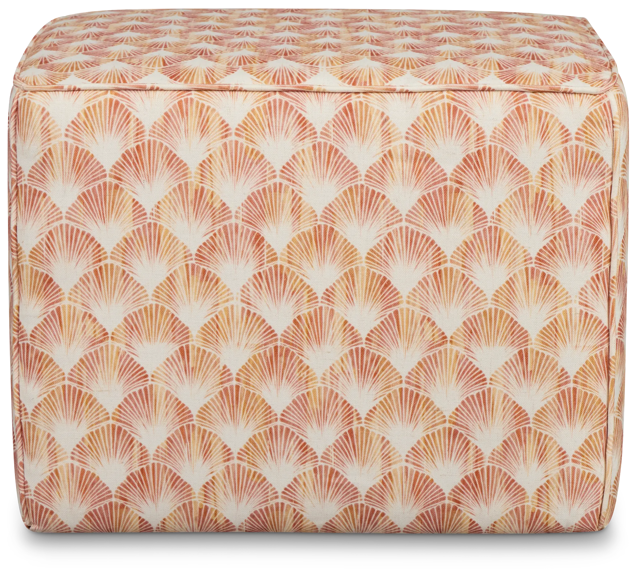 Shell Orange Fabric Accent Pouf Shell Orange Fabric Accent Pouf