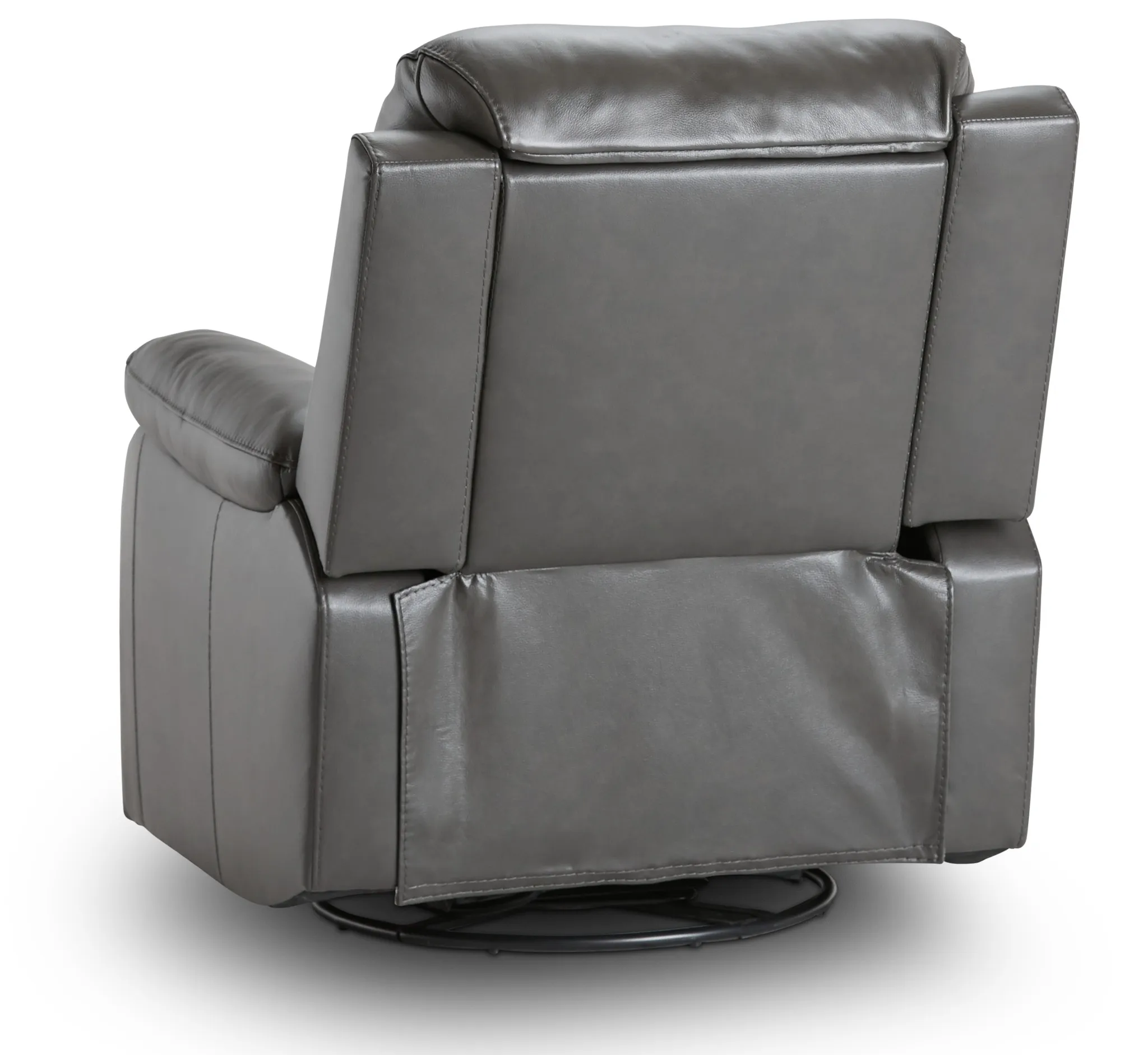 Mason Dark Gray Leather Power Glider Recliner With Power Headrest