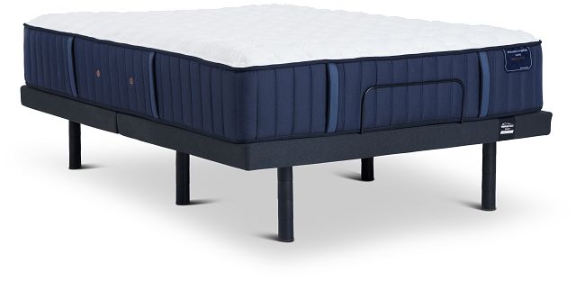 Stearns & Foster Hurston Luxury Cushion Firm Ergo Sleeptracker Adjustable Mattress Set (2)
