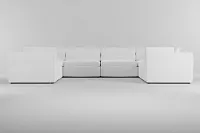 Destin Suave White Fabric 8-piece Modular Sectional