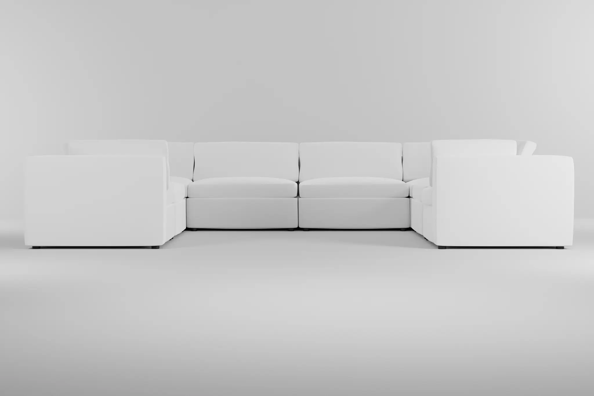 Destin Suave White Fabric 8-piece Modular Sectional Destin Suave White Fabric 8-piece Modular Sectional