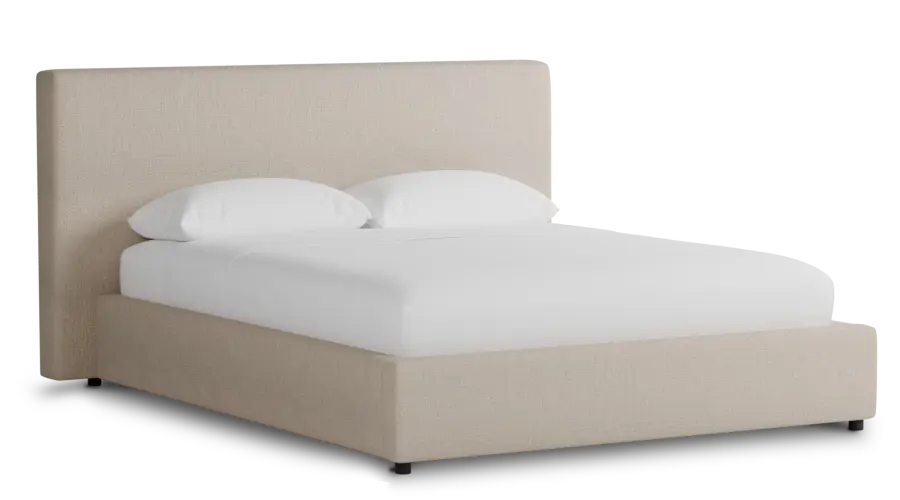 Grayton Linen Beige 44" Upholstered Platform Bed Grayton Linen Beige 44" Upholstered Platform Bed