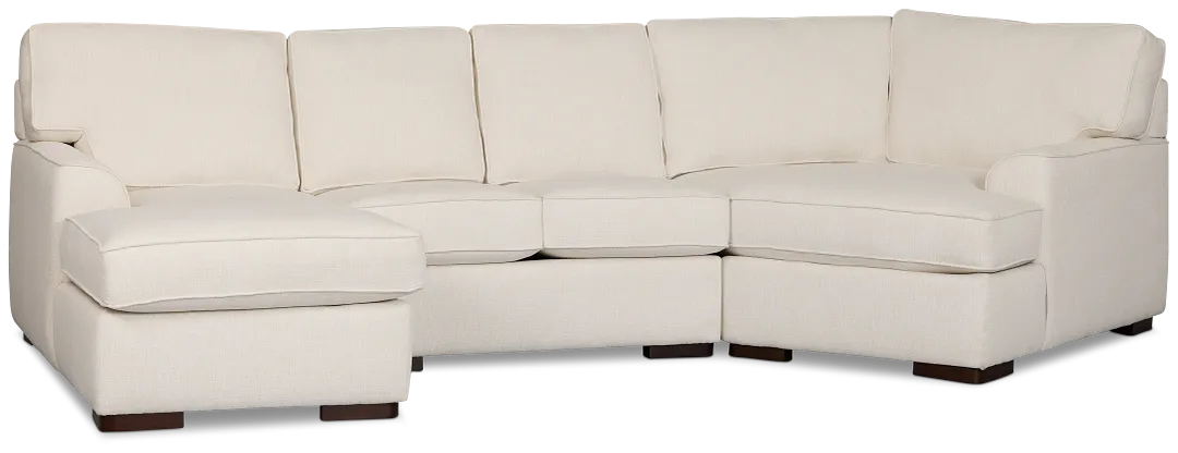 Sinclair Light Beige Fabric Left Chaise Cuddler Sectional
