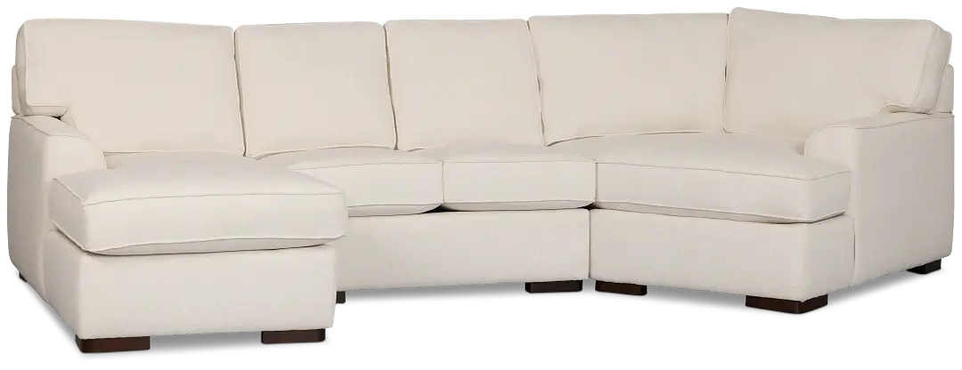 Sinclair Light Beige Fabric Left Chaise Cuddler Sectional Sinclair Light Beige Fabric Left Chaise Cuddler Sectional