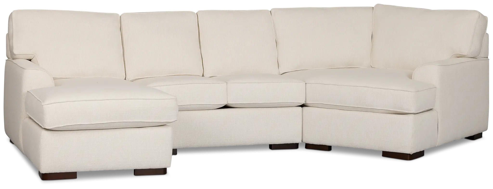 Sinclair Light Beige Fabric Left Chaise Cuddler Sectional Sinclair Light Beige Fabric Left Chaise Cuddler Sectional