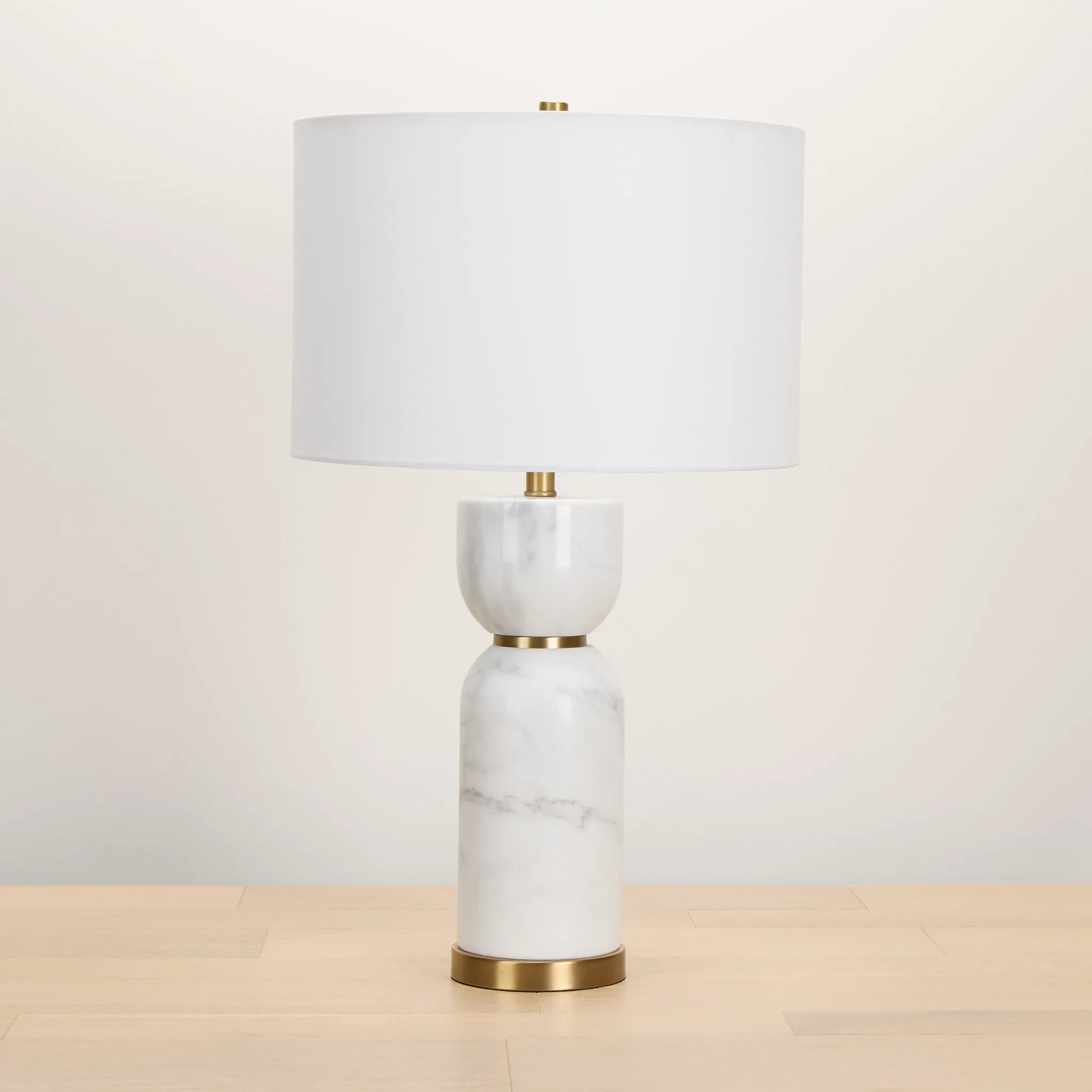 Everly White Marble Table Lamp
