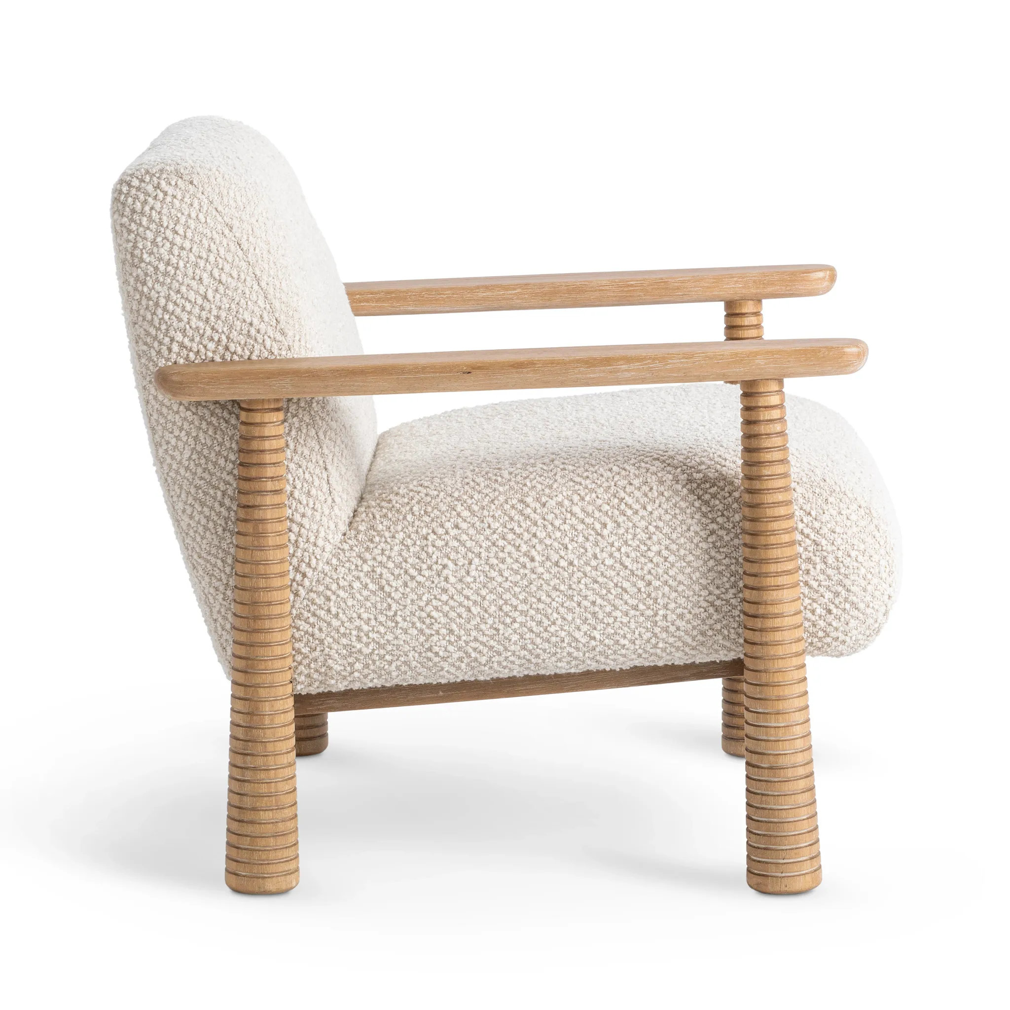 Cozy Beige Fabric Accent Chair