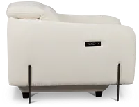 Zuri White Velvet Power Recliner With Power Headrest