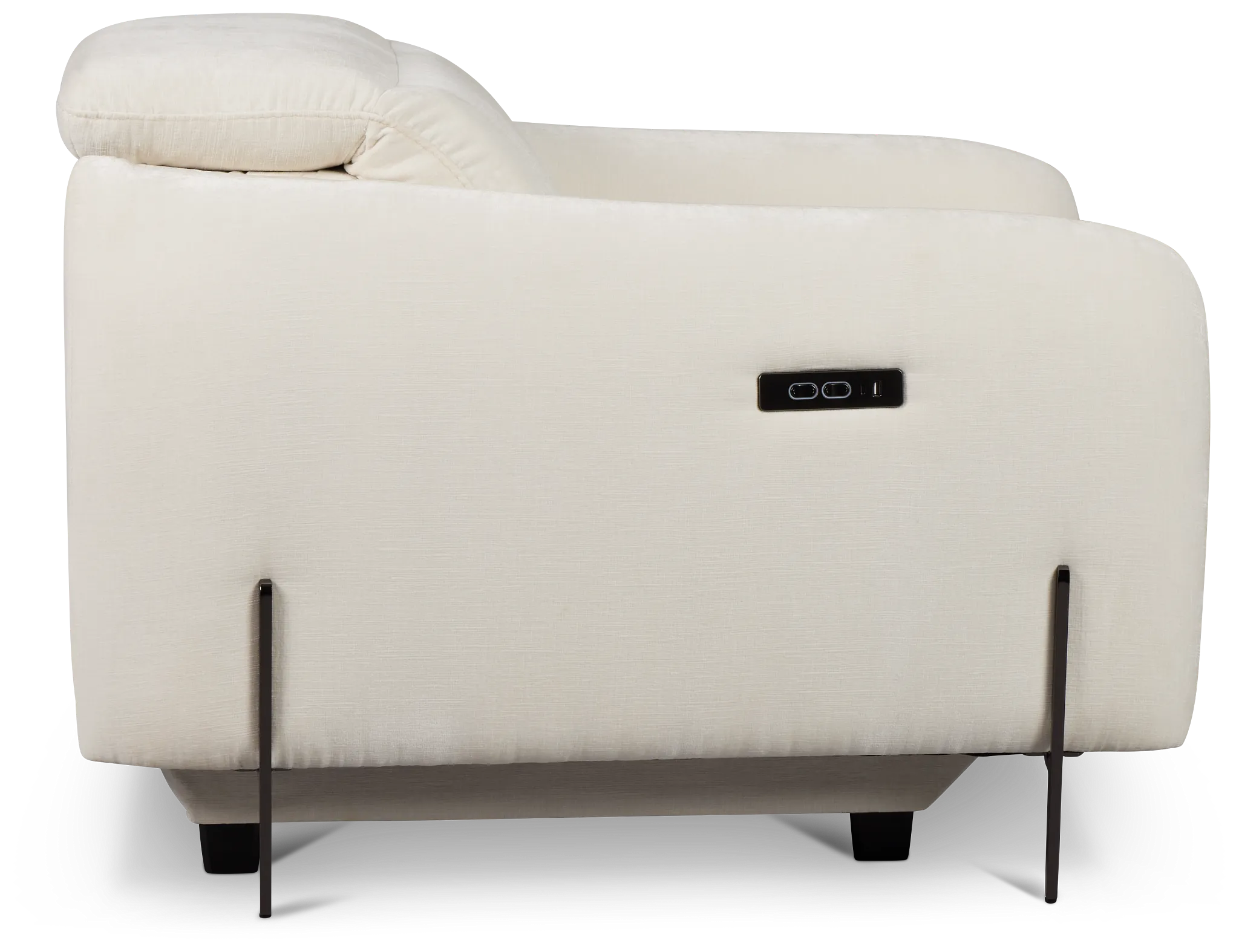 Zuri White Velvet Power Recliner With Power Headrest