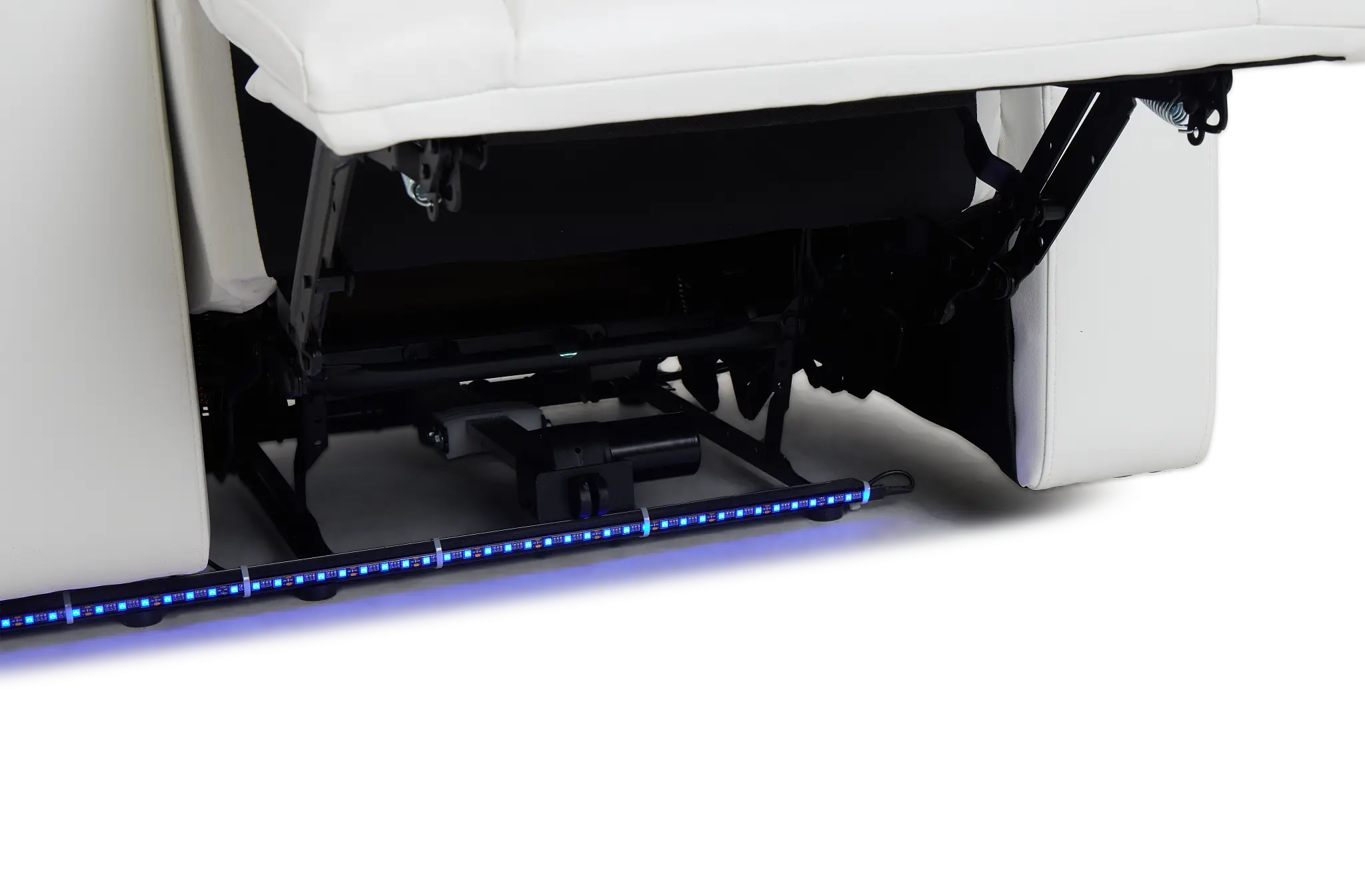 Troy White Micro Power Reclining Console Loveseat Troy White Micro Power Reclining Console Loveseat