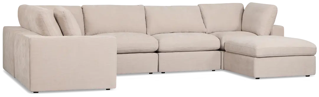 Breeze Taupe Fabric 6-piece Pit Sectional Breeze Taupe Fabric 6-piece Pit Sectional