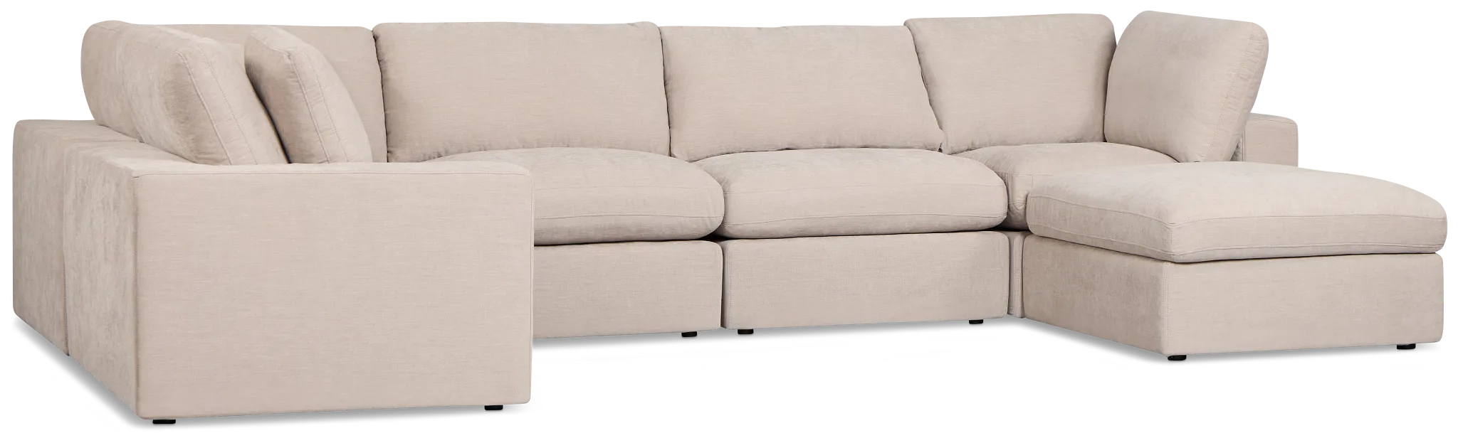 Breeze Taupe Fabric 6-piece Pit Sectional