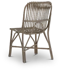 Greenwich Gray Rattan Side Chair