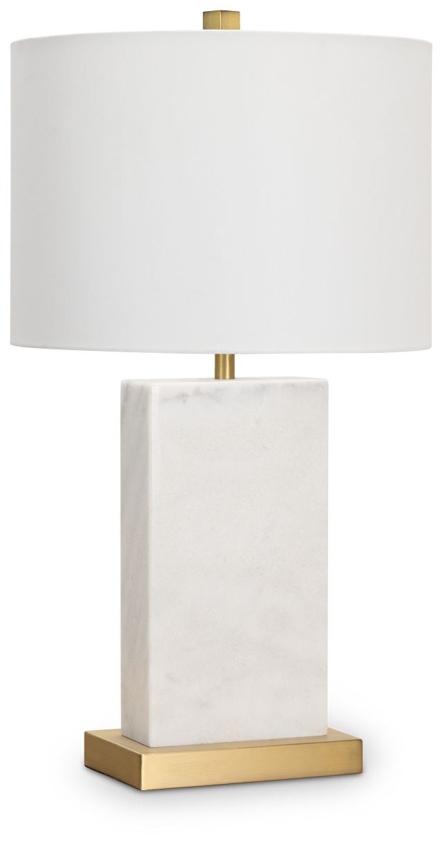 Esme Linen Marble Table Lamp