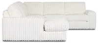 Teddy White Fabric Medium Left Chaise Sectional