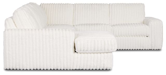 Teddy White Fabric Medium Left Chaise Sectional