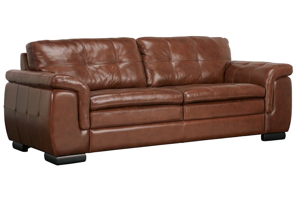 Trevor Medium Brown Leather Sofa, Fairfax Leather Sofa