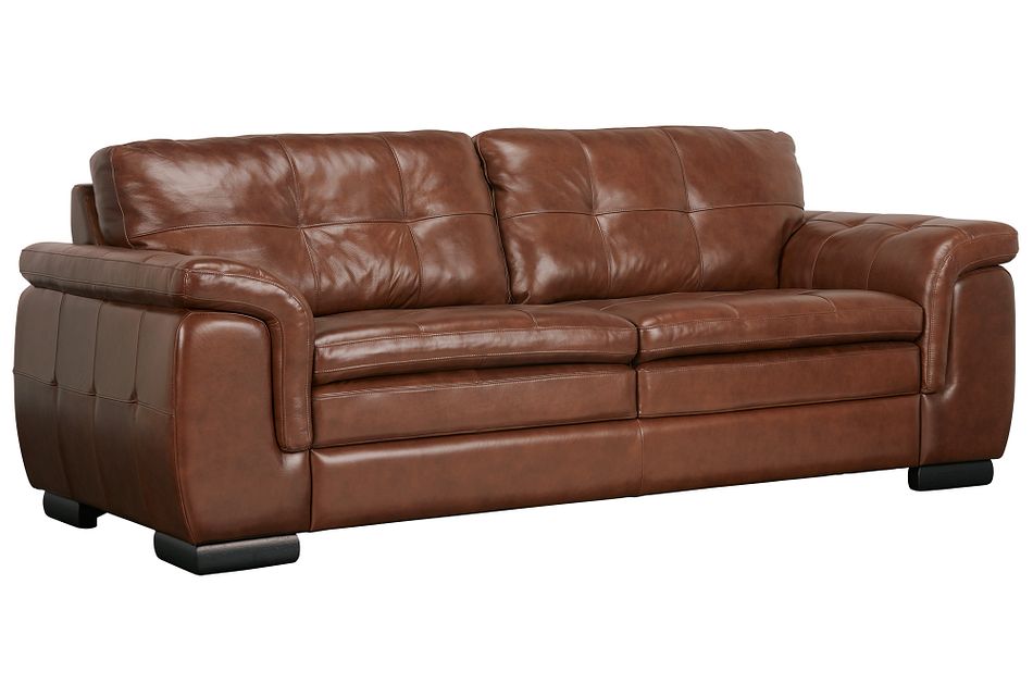 Trevor Medium Brown Leather Sofa Living Room Sofas City Furniture Trevor Medium Brown Leather Sofa, Fairfax Leather Sofa