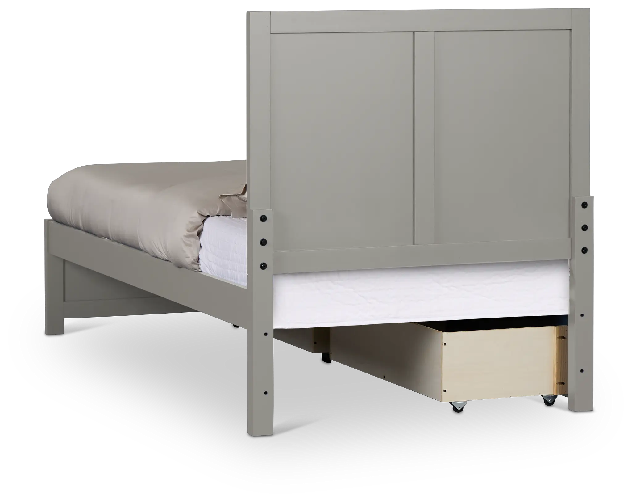 Charleston Gray Panel Bed With 2 Storage Drawers Charleston Gray Panel Bed With 2 Storage Drawers
