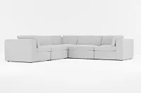 Destin Suave Gray Fabric 5-piece Modular Sectional
