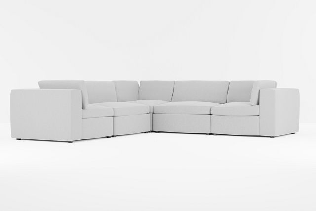 Destin Suave Gray Fabric 5-piece Modular Sectional