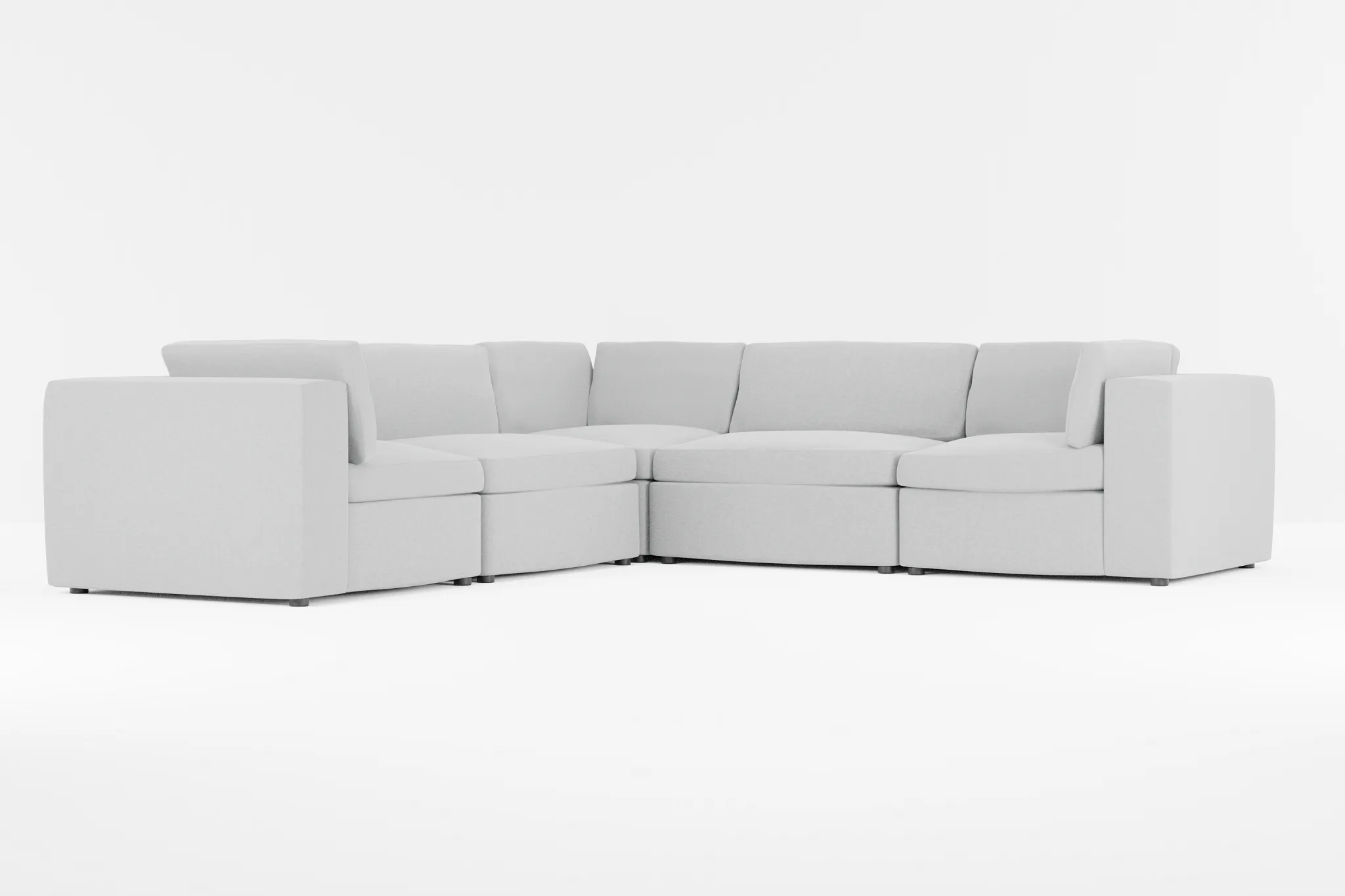 Destin Suave Gray Fabric 5-piece Modular Sectional