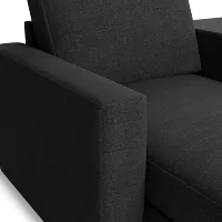 Citymod Dark Gray Fabric Large Left Chaise Sectional With Media Console