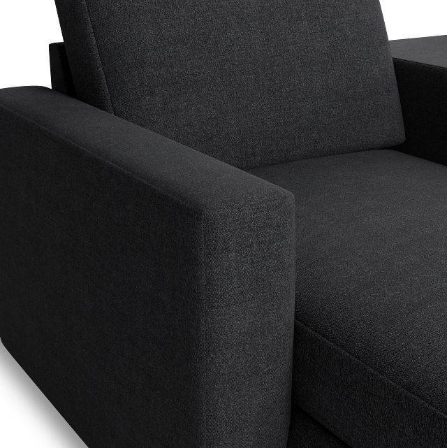 Citymod Dark Gray Fabric Large Left Chaise Sectional With Media Console