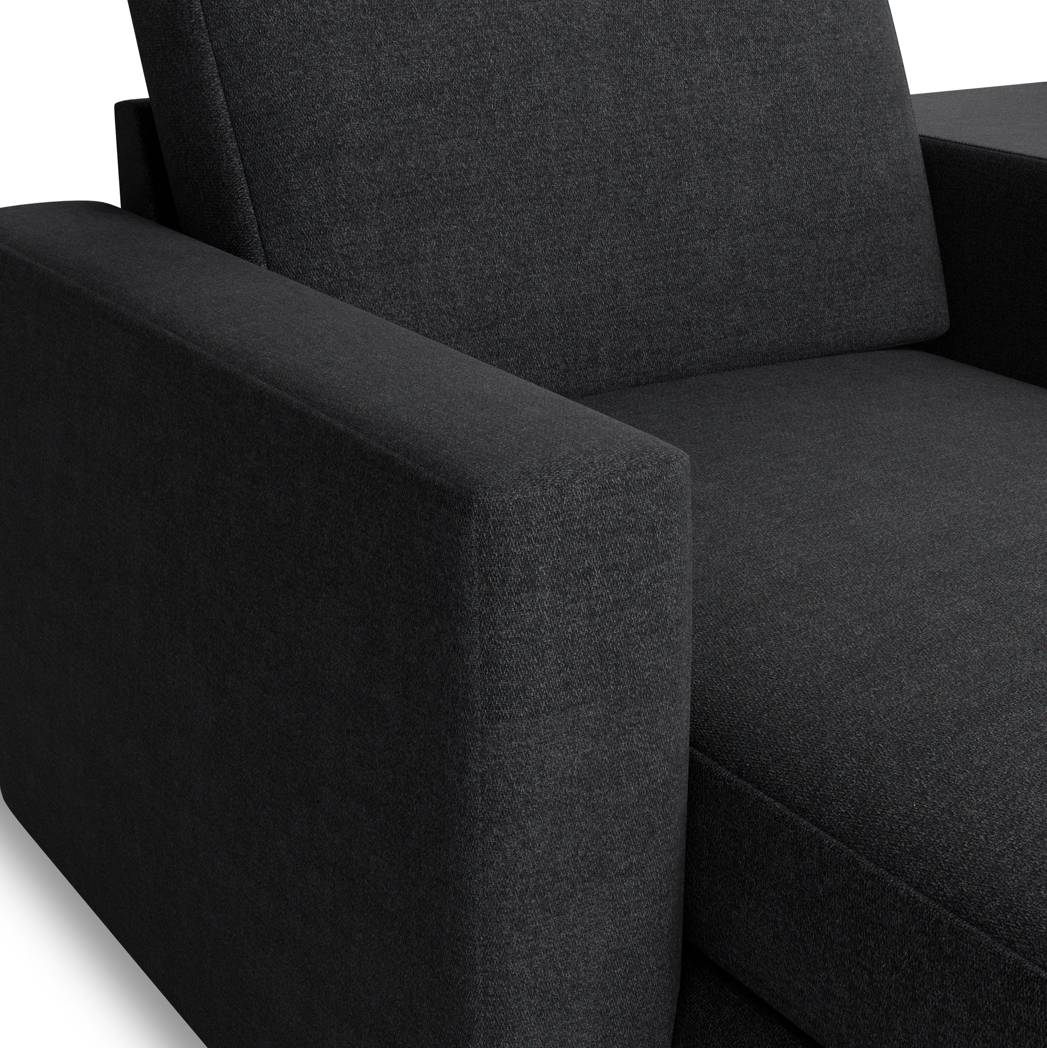 Citymod Dark Gray Fabric Large Left Chaise Sectional With Media Console