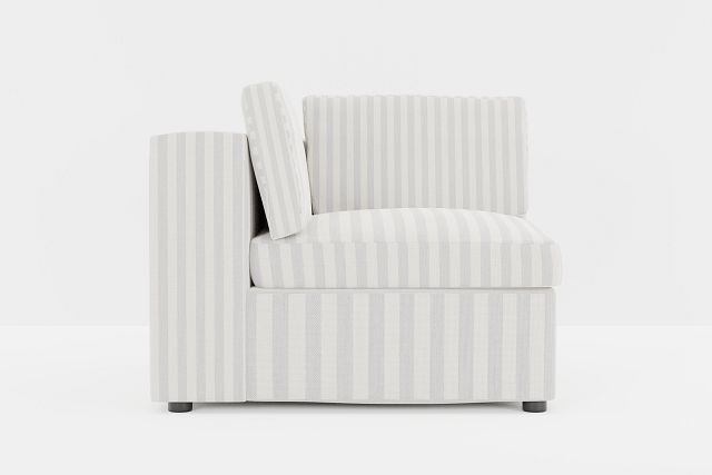 Destin Sea Lane Light Gray Fabric Corner Chair
