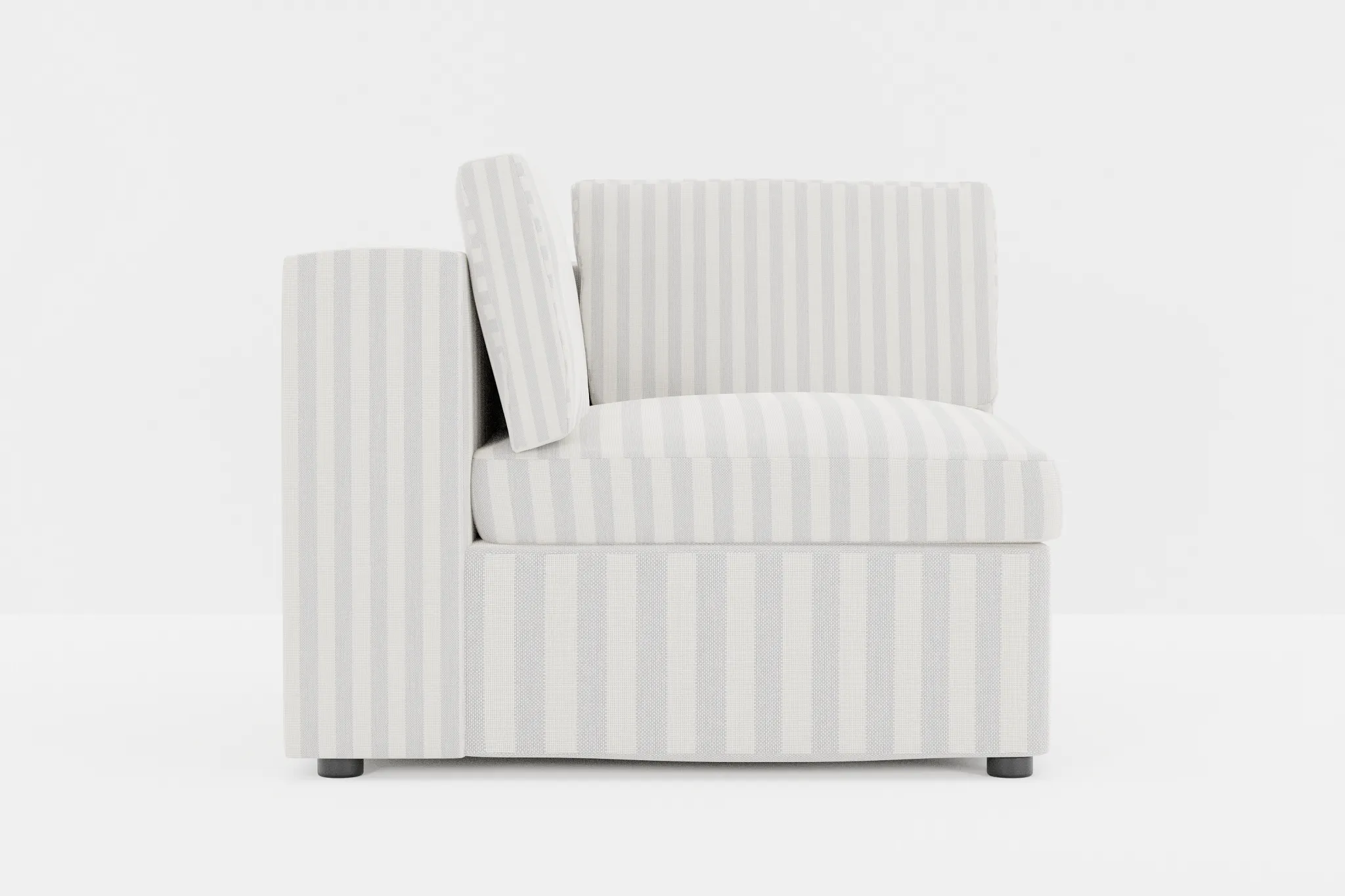 Destin Sea Lane Light Gray Fabric Corner Chair