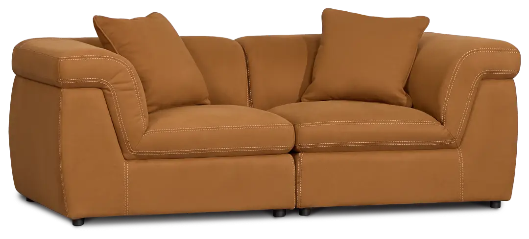 Aria Medium Brown Micro Immersive 2-piece Modular Sofa Aria Medium Brown Micro Immersive 2-piece Modular Sofa