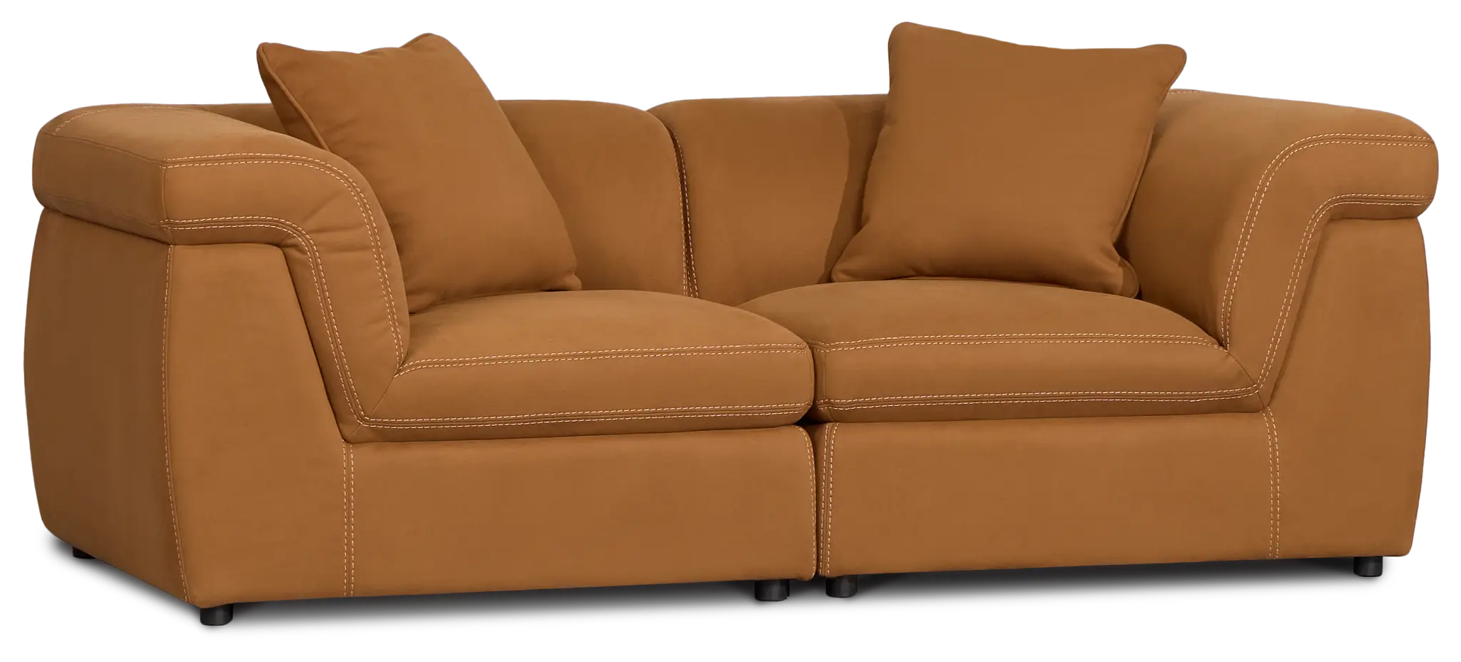 Aria Medium Brown Micro Immersive 2-piece Modular Sofa Aria Medium Brown Micro Immersive 2-piece Modular Sofa
