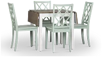 Edgartown Two-tone Rect Table & 4 Light Blue Wood Chairs