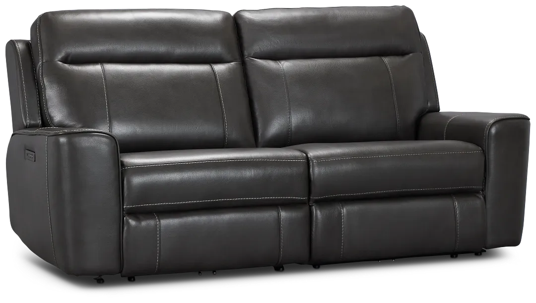 Benji Dark Gray Lthr/vinyl Power Reclining Sofa