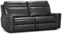 Benji Dark Gray Lthr/vinyl Power Reclining Sofa