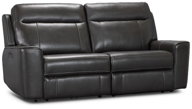 Benji Dark Gray Lthr/vinyl Power Reclining Sofa