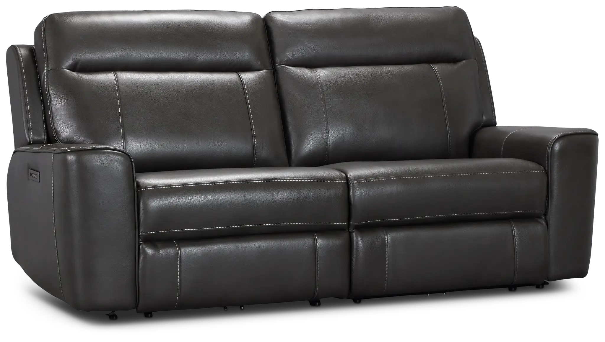 Benji Dark Gray Lthr/vinyl Power Reclining Sofa Benji Dark Gray Lthr/vinyl Power Reclining Sofa