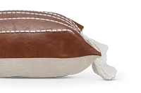 Georgi Brown Leather Accent Pillow