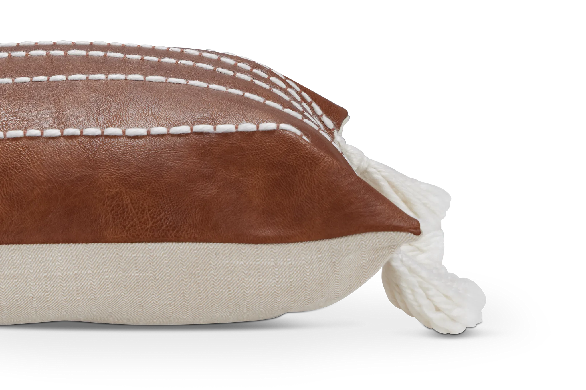 Georgi Brown Leather Accent Pillow