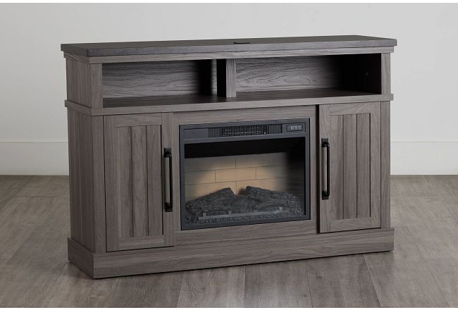 Hillsdale Gray 54" Tv Stand With Fireplace Insert
